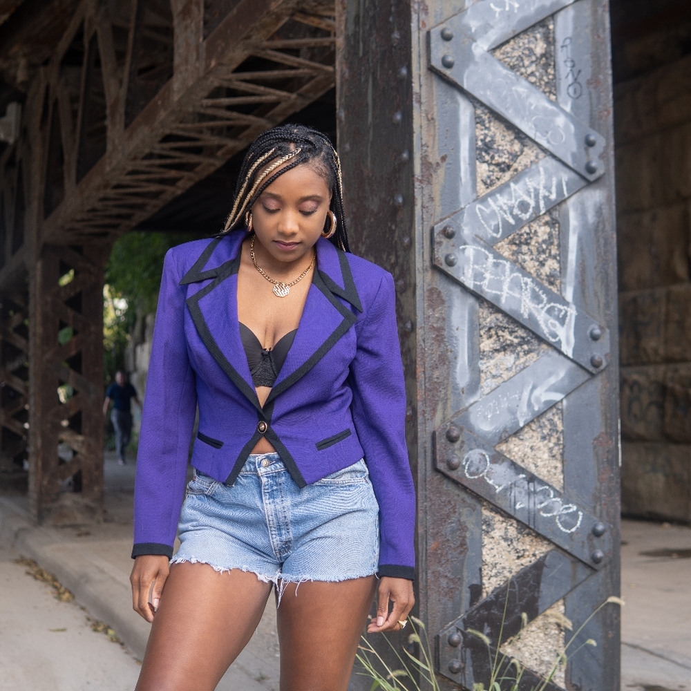 Vintage cropped wool blazer